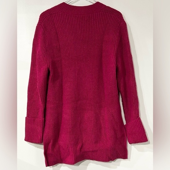 Athleta Shasta Oversized Wool Knit Tunic Sweater in Magenta Pink XS - Picture 5 of 7